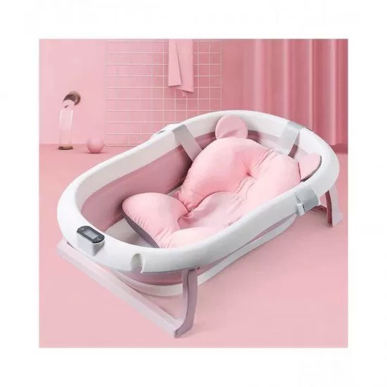 Cadita pliabila cu termometru si suport anatomic Genua Premium pink Cadita pliabila cu termometru si suport anatomic Genua Premium pink