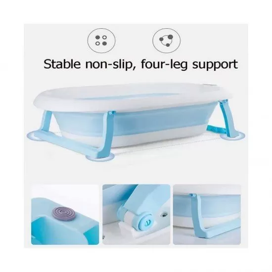 Cadita pliabila cu termometru si suport anatomic Genua Premium blue Cadita pliabila cu termometru si suport anatomic Genua Premium blue