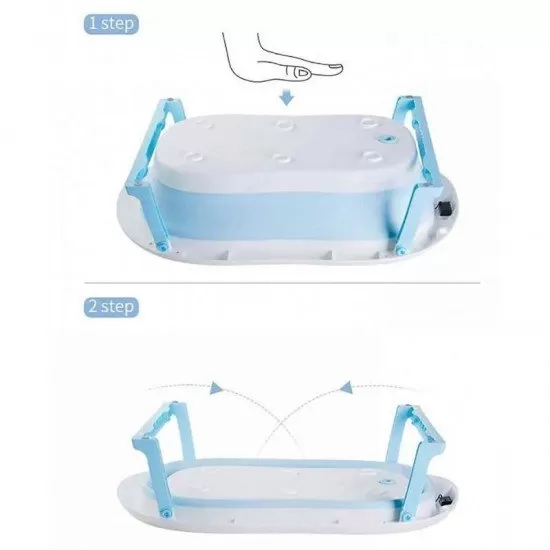 Cadita pliabila cu termometru si suport anatomic Genua Premium blue Cadita pliabila cu termometru si suport anatomic Genua Premium blue