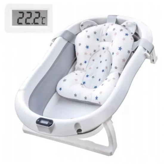Cadita pliabila cu termometru si suport anatomic Genua Premium grey Cadita pliabila cu termometru si suport anatomic Genua Premium grey