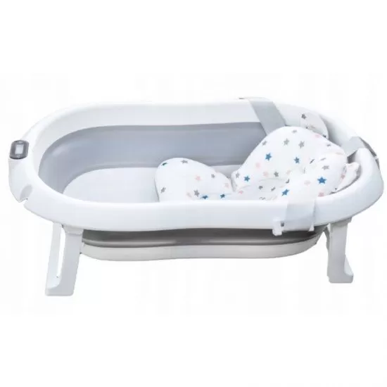 Cadita pliabila cu termometru si suport anatomic Genua Premium grey Cadita pliabila cu termometru si suport anatomic Genua Premium grey