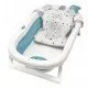 Cadita pliabila XL cu suport anatomic Kasia blue si jucarie