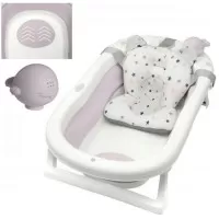 Cadita pliabila XL cu suport anatomic Kasia pink si jucarie