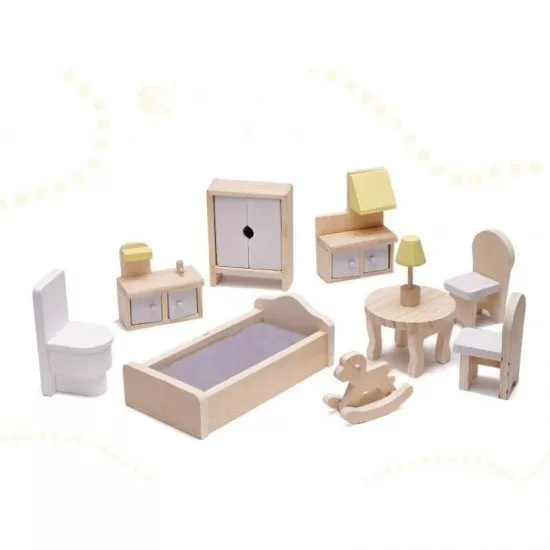 Casuta de papusi My Grey Dollhouse cu accesorii
