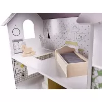 Casuta de papusi My Grey Dollhouse cu accesorii