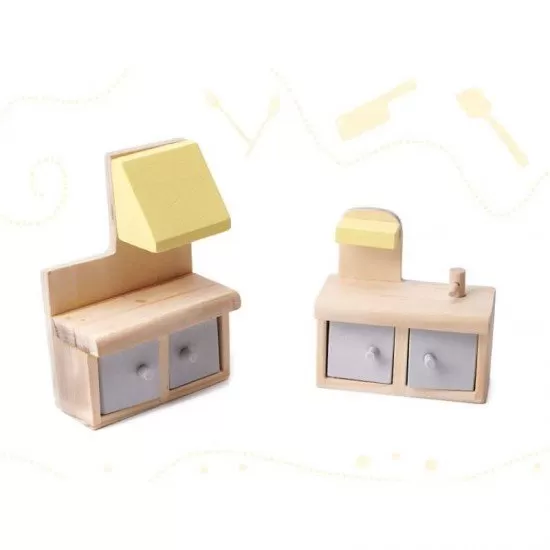 Casuta de papusi My Grey Dollhouse cu accesorii