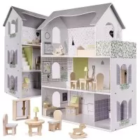Casuta de papusi My Grey Dollhouse cu accesorii