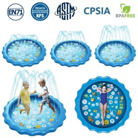 Covoras de joaca gonflabil cu fantana stropitoare 170 cm Alfabet Covoras de joaca gonflabil cu fantana stropitoare 170 cm Alfabet