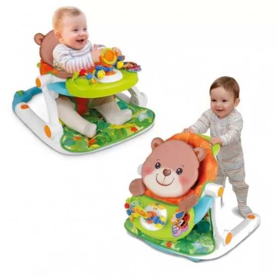 Fotoliu bebe transformabil in antemergator cu tavita detasabila Smily Bear Fotoliu bebe transformabil in antemergator cu tavita detasabila Smily Bear