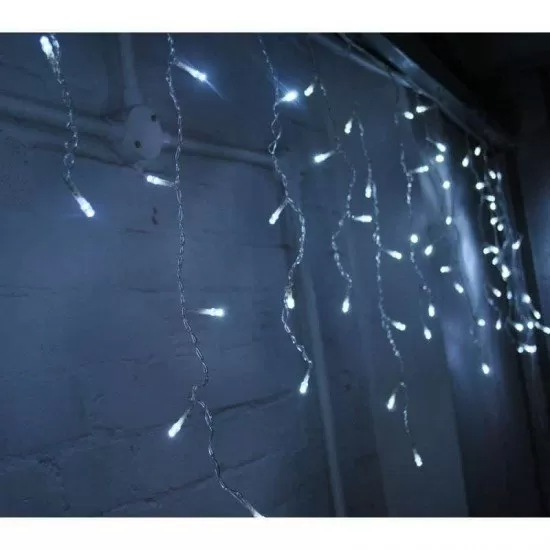 Instalatie luminoasa de Craciun 300 leduri, 13 m, 8 functii, exterior/interior, tip perdea de turturi alb rece Instalatie luminoasa de Craciun 300 leduri, 13 m, 8 functii, exterior/interior, tip perdea de turturi alb rece