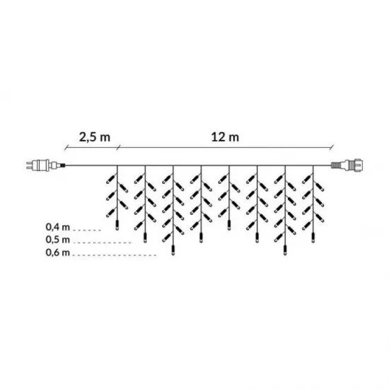 Instalatie luminoasa de Craciun 300 leduri, 13 m, 8 functii, exterior/interior, tip perdea de turturi alb rece Instalatie luminoasa de Craciun 300 leduri, 13 m, 8 functii, exterior/interior, tip perdea de turturi alb rece