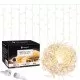 Instalatie luminoasa de Craciun 300 leduri,13 m, 8 functii, exterior/interior, tip perdea de turturi alb cald Instalatie luminoasa de Craciun 300 leduri,13 m, 8 functii, exterior/interior, tip perdea de turturi alb cald