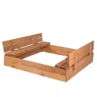 Lada de nisip cu capac transformabil in bancuta 120x120 cm Springos