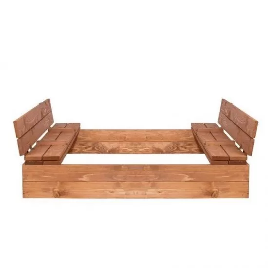 Lada de nisip cu capac transformabil in bancuta 120x120 cm Springos Lada de nisip cu capac transformabil in bancuta 120x120 cm Springos
