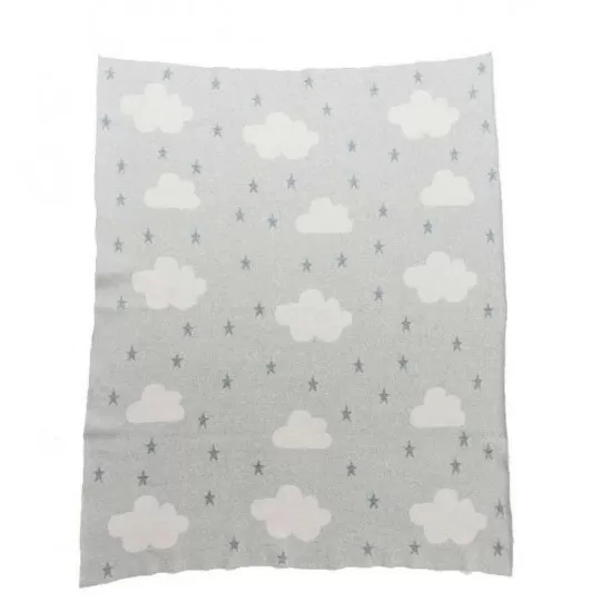 Paturica din bumbac organic cu doua fete 80x100 cm Star Clouds Niu Paturica din bumbac organic cu doua fete 80x100 cm Star Clouds Niu