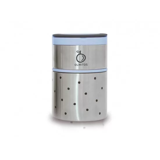 Termos mancare solida cu doua recipiente independente 250+570 ml Olmitos bleu Termos mancare solida cu doua recipiente independente 250+570 ml Olmitos bleu