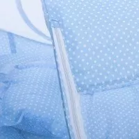 Patut voiaj pliabil bebe cu protectie impotriva tantarilor Happy Baby Blue