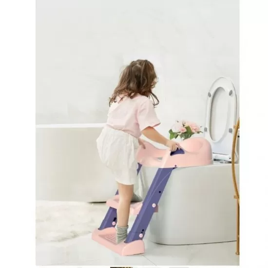 Reductor toaleta cu scarita si colac moale Wendo Grey Reductor toaleta cu scarita si colac moale Wendo Grey