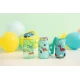 Set 3 in 1 recipient din tritan cu pai 500 ml, termos otel inoxidabil 350 ml, cu capac, maner, husa neopren si bretea transport Olmitos Dino