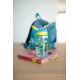 Set 3 in 1 recipient din tritan cu pai 500 ml, termos otel inoxidabil 350 ml, cu capac, maner, husa neopren si bretea transport Olmitos Dino