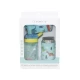 Set 3 in 1 recipient din tritan cu pai 500 ml, termos otel inoxidabil 350 ml, cu capac, maner, husa neopren si bretea transport Olmitos Dino