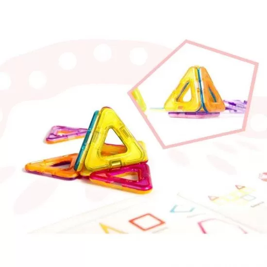 Set constructie magnetic 40 bucati Magical Magnet, include roti Set constructie magnetic 40 bucati Magical Magnet, include roti