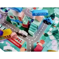 Set constructie din lemn My Town 128 piese