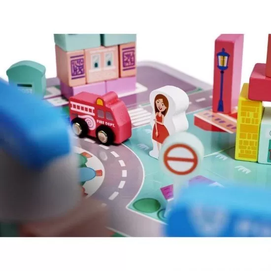Set constructie din lemn My Town 128 piese Set constructie din lemn My Town 128 piese