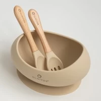 Set tacamuri bebelusi si bol cu ventuza Olmitos peach