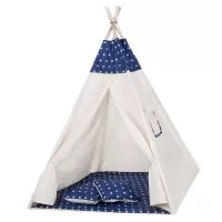 Cort copii stil indian Teepee Dark Blue Stars XXL Springos