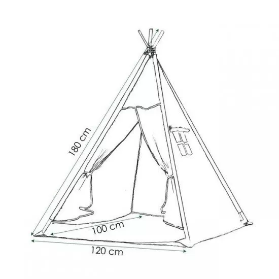 Cort copii stil indian Teepee Dark Blue Stars XXL Springos Cort copii stil indian Teepee Dark Blue Stars XXL Springos