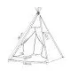 Cort copii stil indian Teepee Dark Blue Stars XXL Springos Cort copii stil indian Teepee Dark Blue Stars XXL Springos