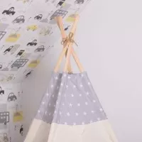 Cort copii stil indian Teepee Grey Stars XXL Springos