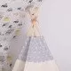 Cort copii stil indian Teepee Grey Stars XXL Springos Cort copii stil indian Teepee Grey Stars XXL Springos