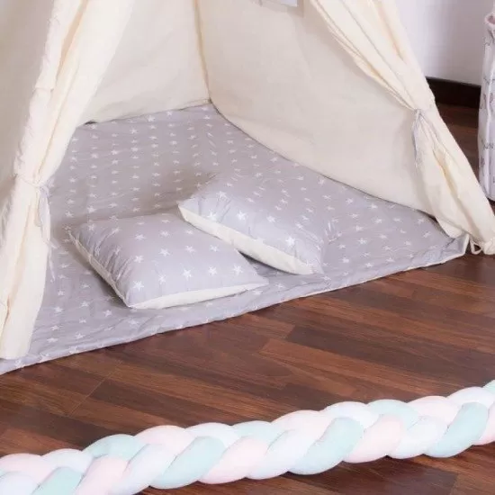 Cort copii stil indian Teepee Grey Stars XXL Springos Cort copii stil indian Teepee Grey Stars XXL Springos