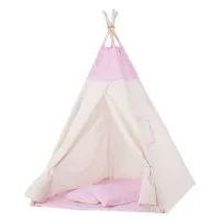 Cort copii stil indian Teepee Pink Stars XXL Springos
