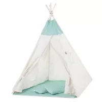 Cort copii stil indian Teepee Turqoise Dots XXL Springos