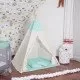 Cort copii stil indian Teepee Turqoise Dots XXL Springos Cort copii stil indian Teepee Turqoise Dots XXL Springos