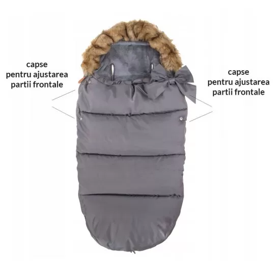 Sac iarna carucior cu blanita detasabila Mevis Delux Dark Grey Springos Sac iarna carucior cu blanita detasabila Mevis Delux Dark Grey Springos