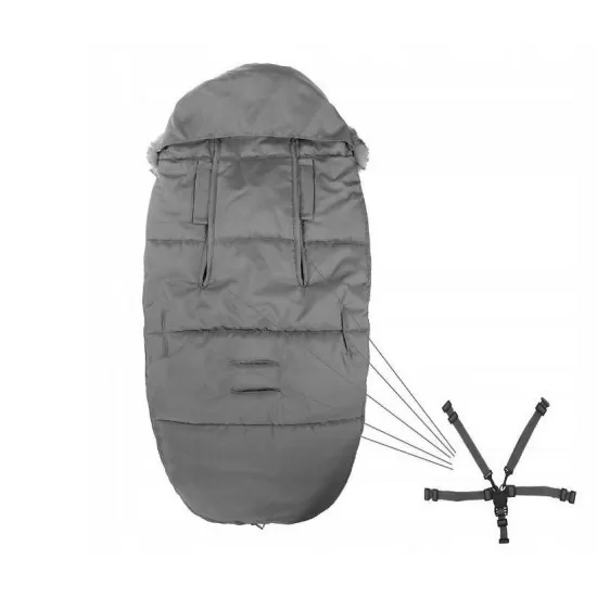 Sac iarna carucior cu blanita detasabila Mevis Delux Dark Grey Springos Sac iarna carucior cu blanita detasabila Mevis Delux Dark Grey Springos