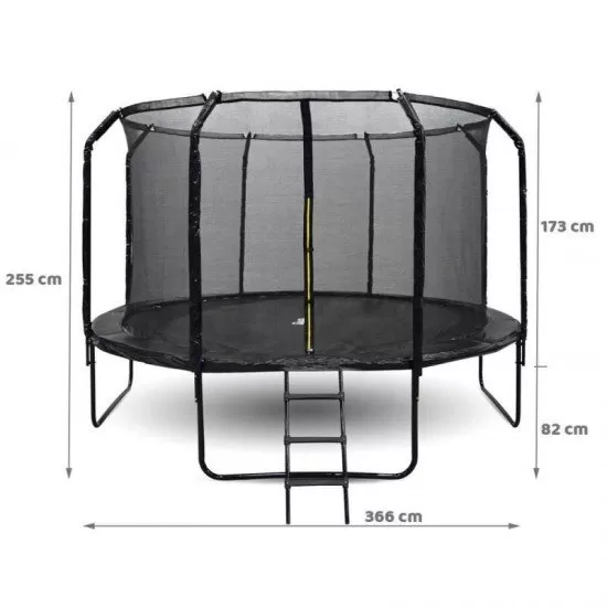 Trambulina copii 366 cm Skyflyer Premium Pro cu scara si plasa de protectie Trambulina copii 366 cm Skyflyer Premium Pro cu scara si plasa de protectie