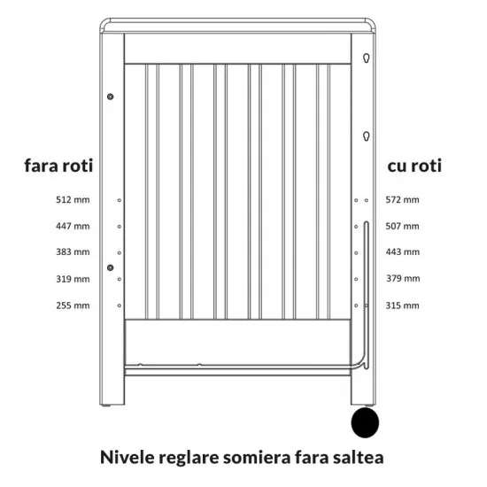 Treppy patut co-sleeping 120x60 cu laterala culisanta si roti Dreamy Plus Natur Treppy patut co-sleeping 120x60 cu laterala culisanta si roti Dreamy Plus Natur