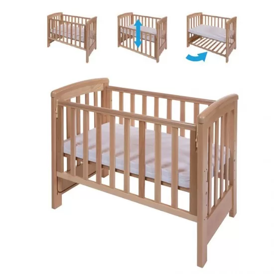 Treppy patut co-sleeping 120x60 cu laterala culisanta si roti Dreamy Plus Natur Treppy patut co-sleeping 120x60 cu laterala culisanta si roti Dreamy Plus Natur