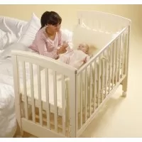 Treppy patut co-sleeping 120x60 cu laterala culisanta si roti Dreamy Plus Natur
