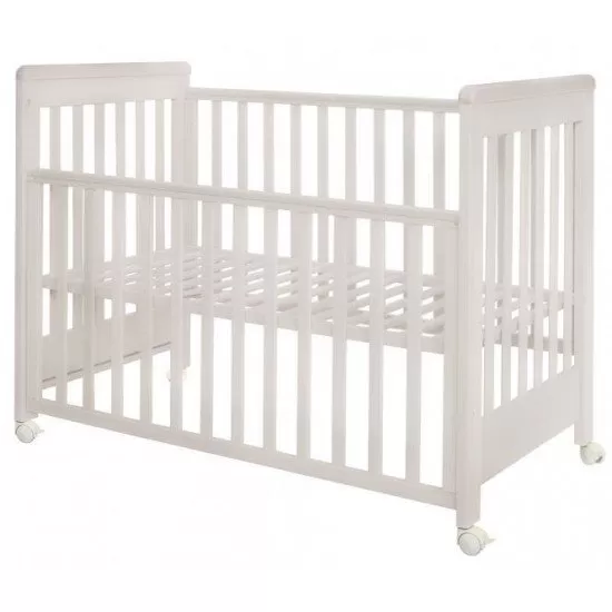 Patut co-sleeping 120x60 cu laterala culisanta si roti Dreamy Plus Alb Treppy Patut co-sleeping 120x60 cu laterala culisanta si roti Dreamy Plus Alb Treppy