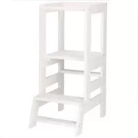 Turn de invatare ajustabil Learning Tower tip Montessori alb