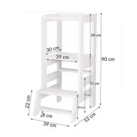 Turn de invatare ajustabil Learning Tower tip Montessori alb