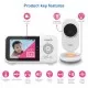 Videointerfon digital bidirectional Vtech 2.8 inch VM3254 cu lumina de veghe, melodii, infrarosu si termometru incorporat Videointerfon digital bidirectional Vtech 2.8 inch VM3254 cu lumina de veghe, melodii, infrarosu si termometru incorporat