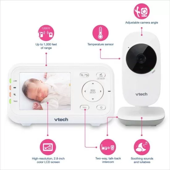 Videointerfon digital bidirectional Vtech 2.8 inch VM3255 cu melodii si infrarosu Videointerfon digital bidirectional Vtech 2.8 inch VM3255 cu melodii si infrarosu