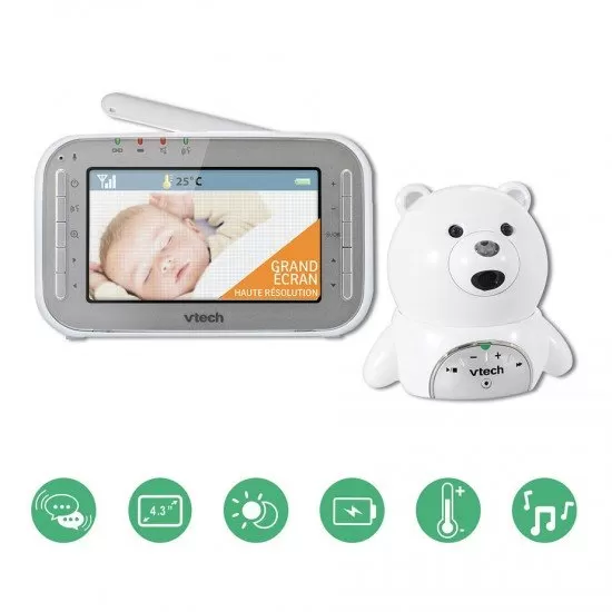 Videointerfon digital bidirectional Vtech 4,3 inch BM4200 cu melodii si termometru Videointerfon digital bidirectional Vtech 4,3 inch BM4200 cu melodii si termometru